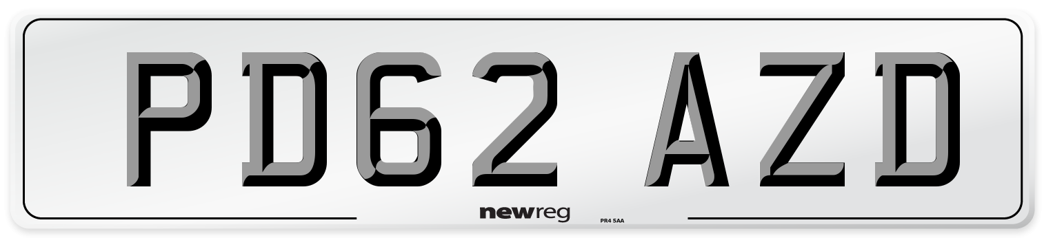 PD62 AZD Number Plate from New Reg
